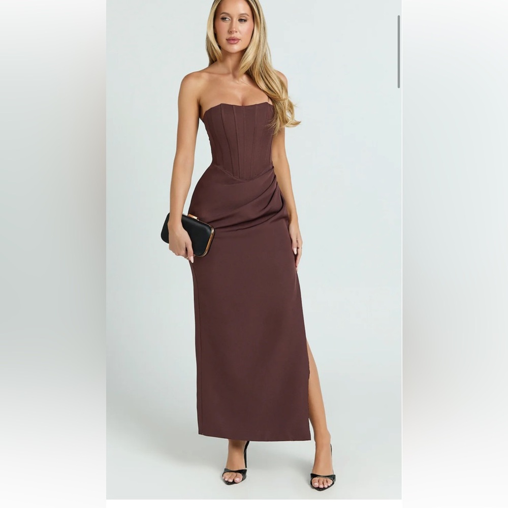 Elegant Brown Evening Gown